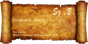 Szebeni Bars névjegykártya